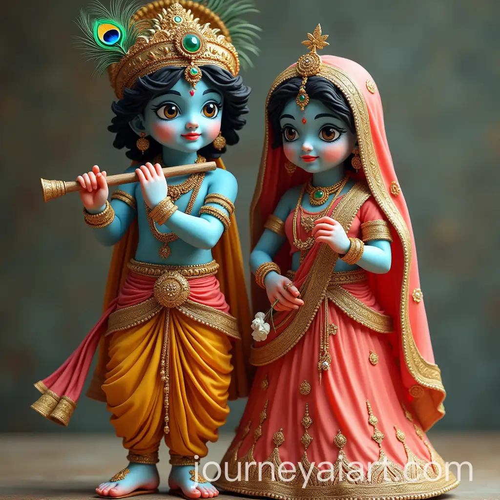 Radha-and-Krishna-in-Traditional-Clothing-Swapping-Roles