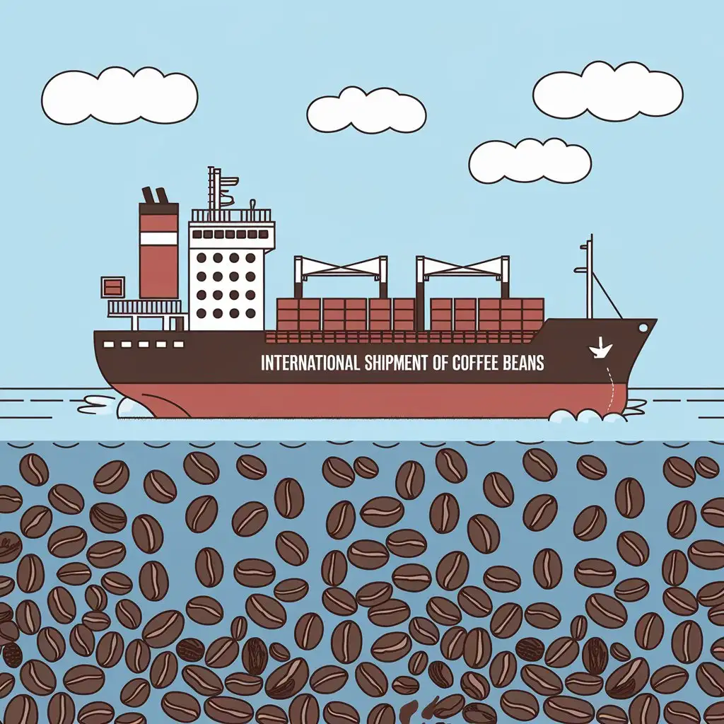 International Coffee Bean Shipment Illustration