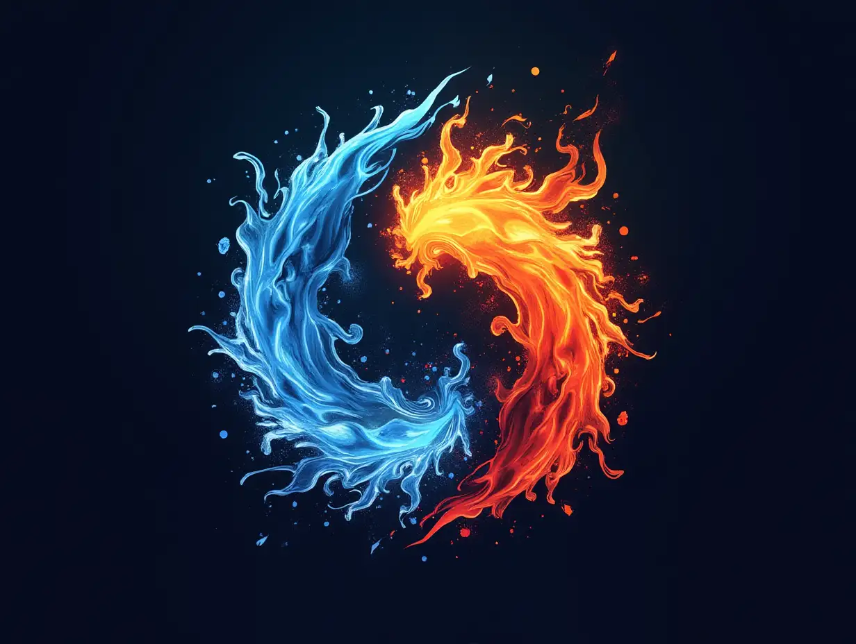 make a logo for Summary Fire and Ice paiting theme