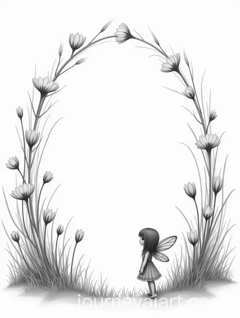 Fantasy-Portal-with-Tall-Flowers-andAI-Image-Prompt-Expansion-Fairy-in-Black-and-White
