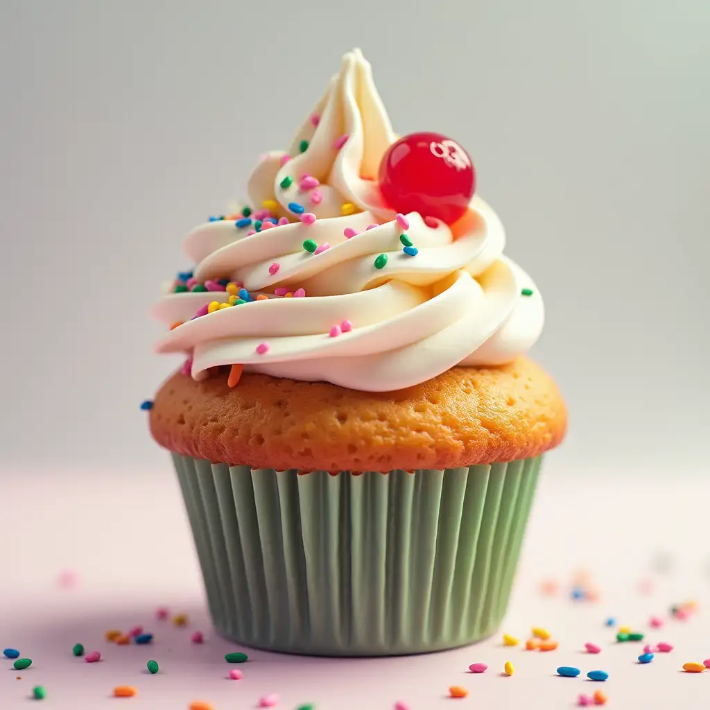 A colourful cup cake