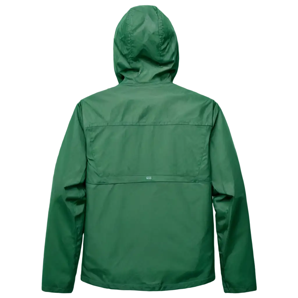 Flat-Green-Rain-Jacket-PNG-Facing-Backwards-HighQuality-Transparent-Image-for-Versatile-Use