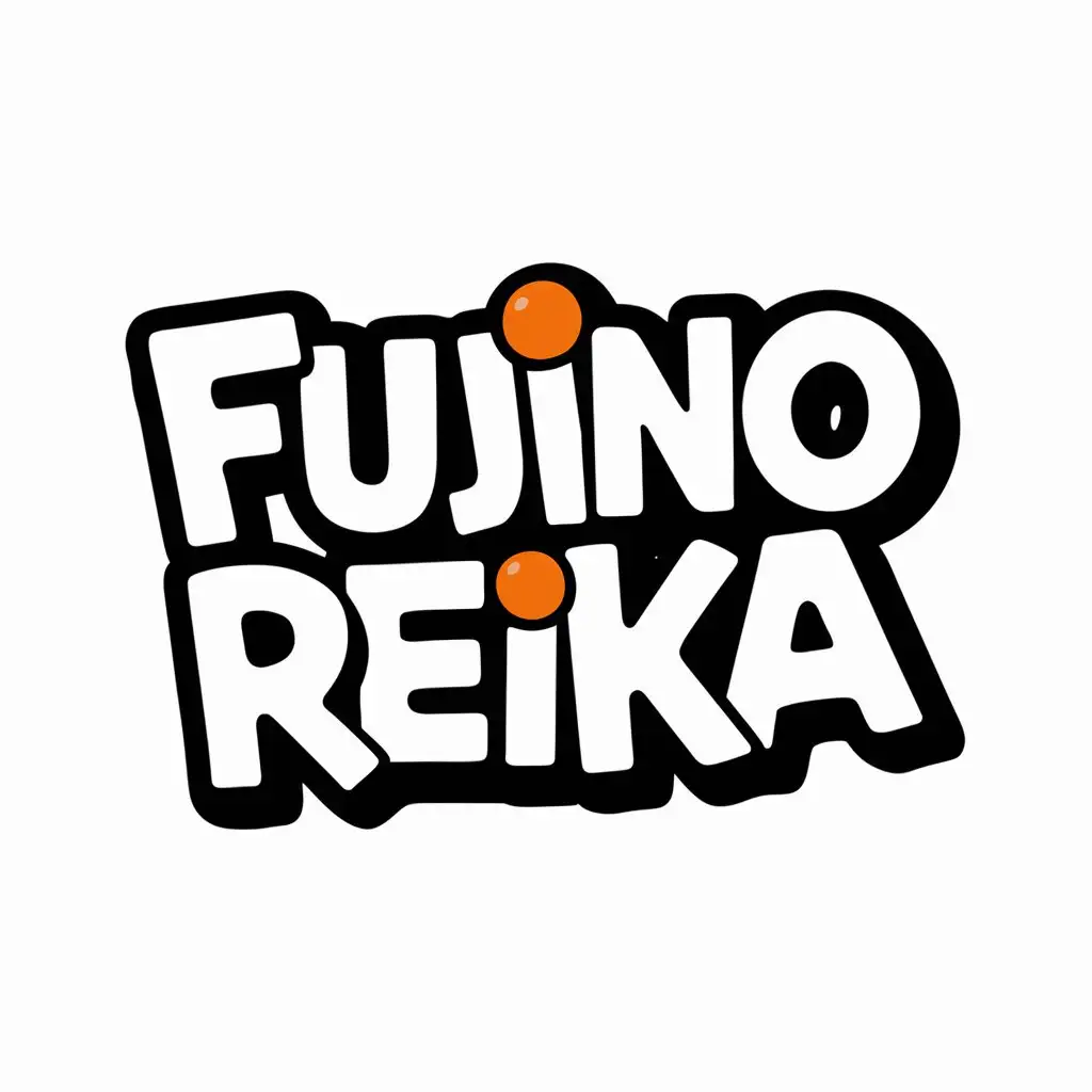 LOGO Design for Fujino Reika Orange and White Cartoon Graffiti Text Logo