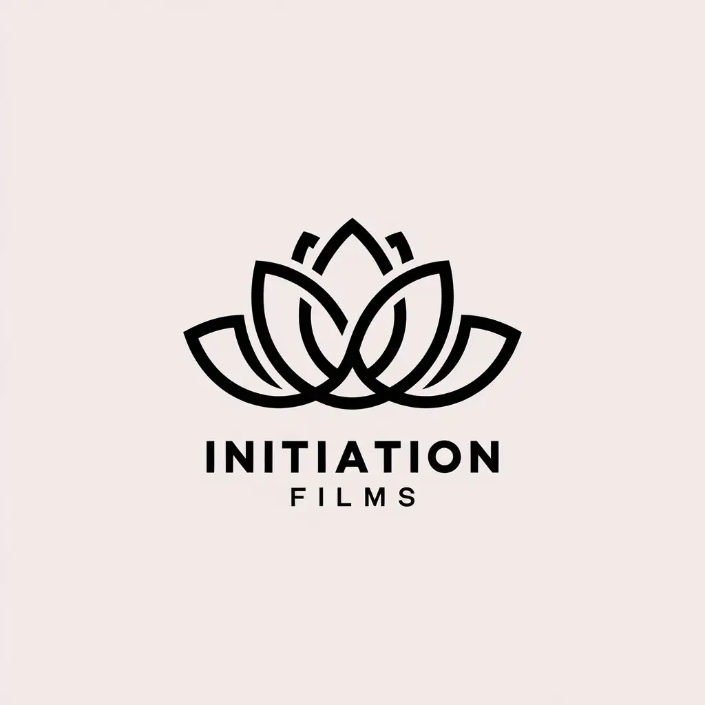 LOGO Design for Initiation Films Minimalistic Lotus Symbol for Technology Industry