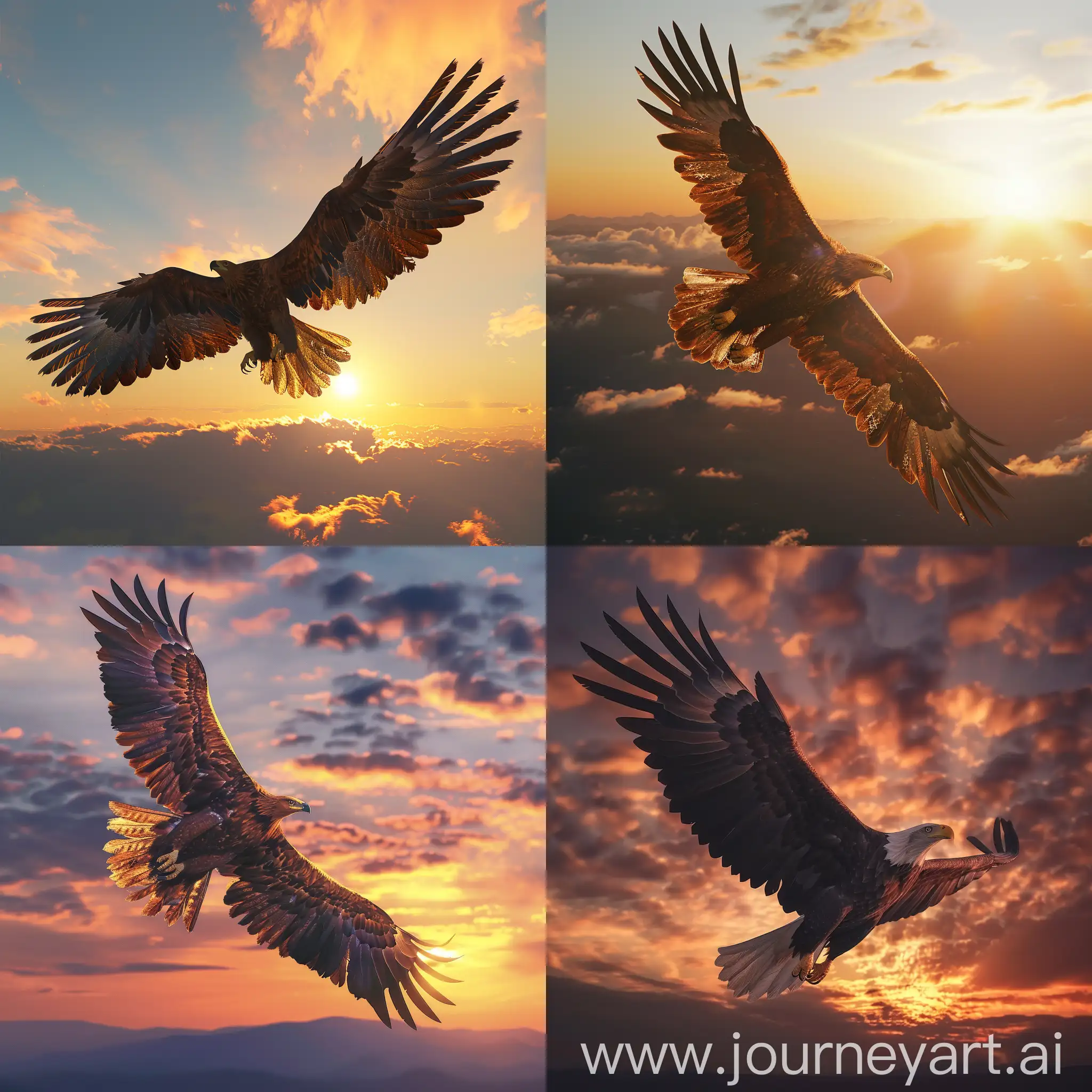 Golden-Eagle-Flying-in-Sunset-Sky-Photorealistic-8K-Image