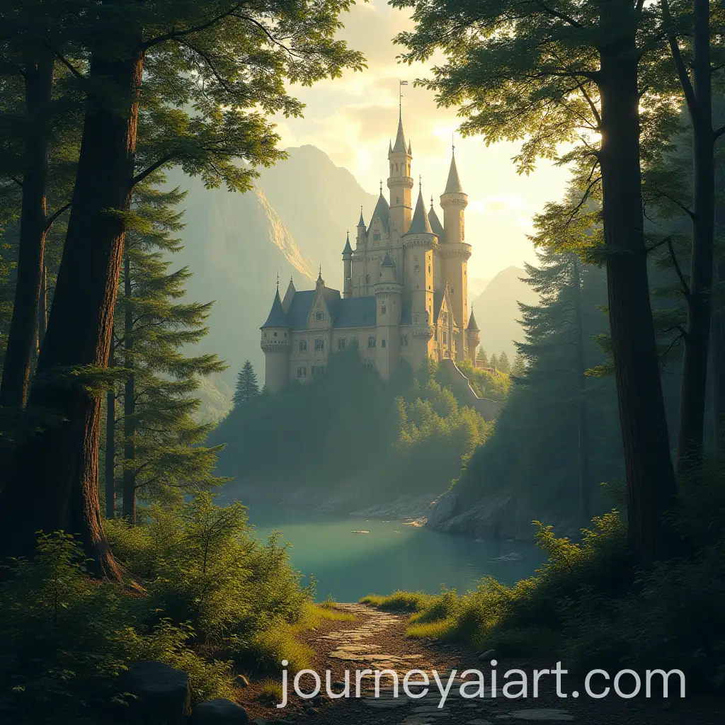 Castle-in-Nature-Heavenly-Theme-Behind-Trees