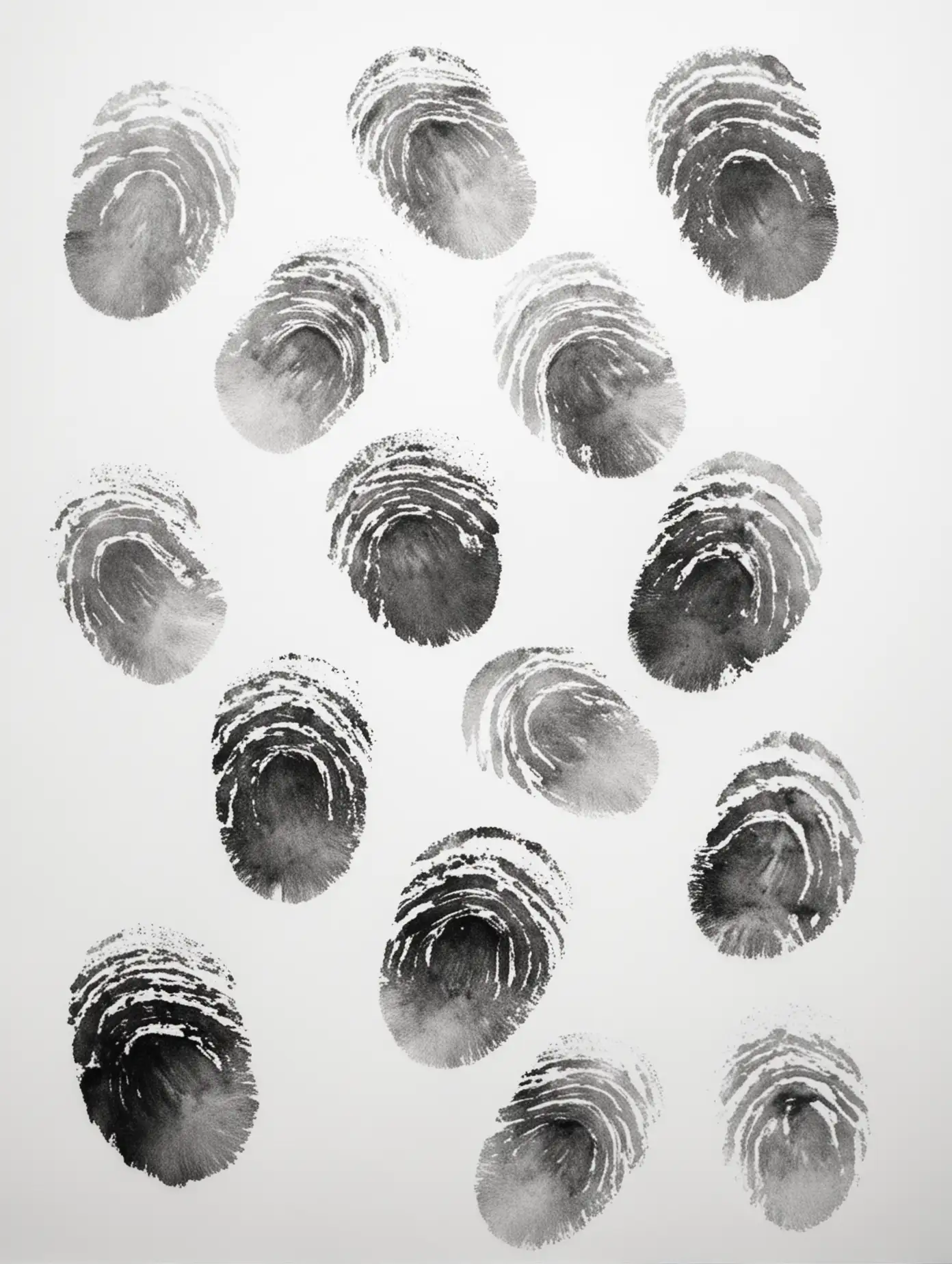 Fingerprints Smudged on White Background