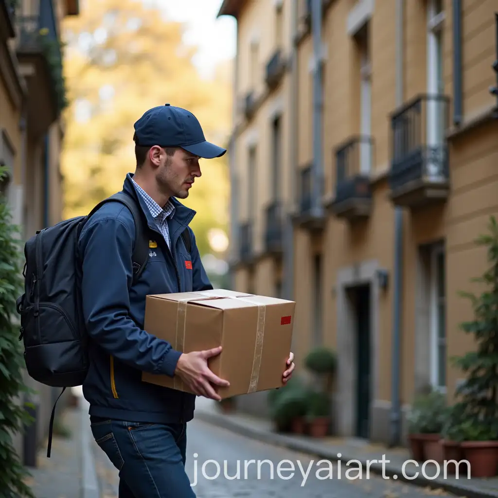 Mailman-Delivering-Package-at-Student-Residence