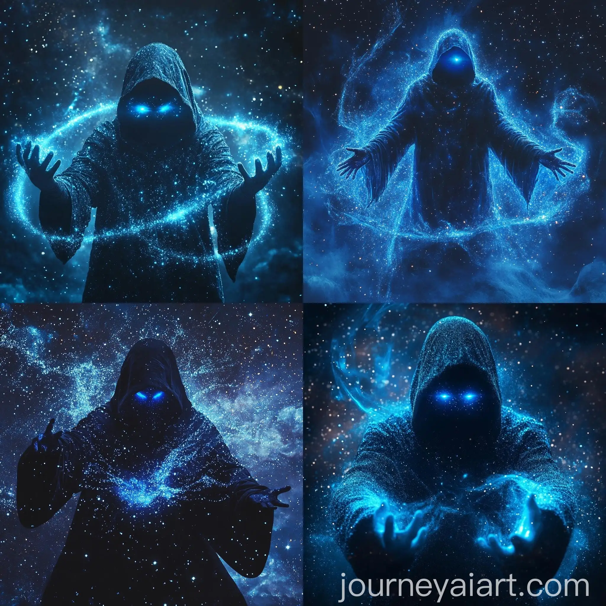 Mysterious-Hooded-Figure-with-Glowing-Blue-Eyes-in-Cosmic-Space