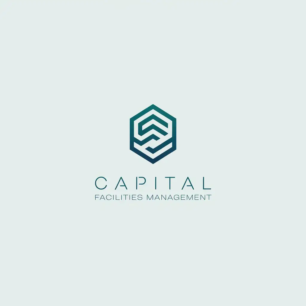 LOGO Design for Capital Facilities Management Minimalist Icon with BlueGreen Palette