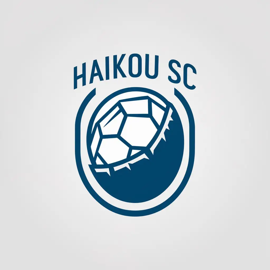 LOGO Design for Haikou SC Coconut White Blue with Oval Shape for Sports Fitness Club