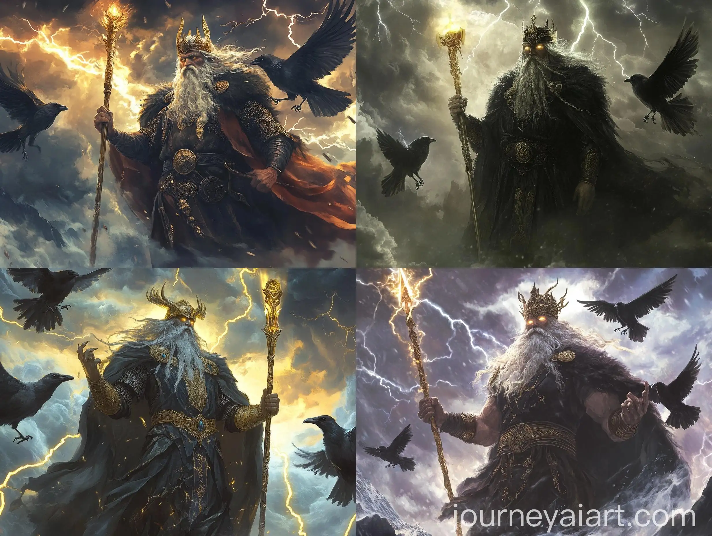 Odin-the-AllFather-in-Stormy-Asgard-Sky-with-Gungnir-and-Ravens