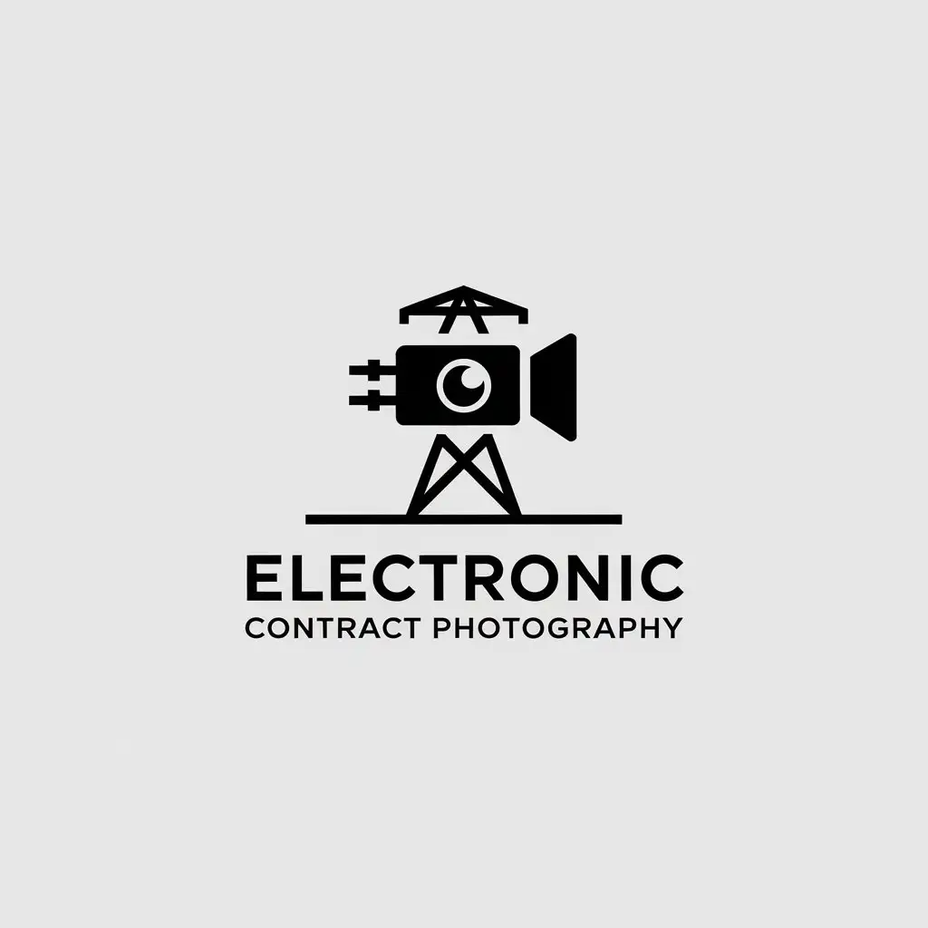 LOGO-Design-for-Electronic-Contract-Photography-Power-Transmission-Tower-and-Camera-Symbol