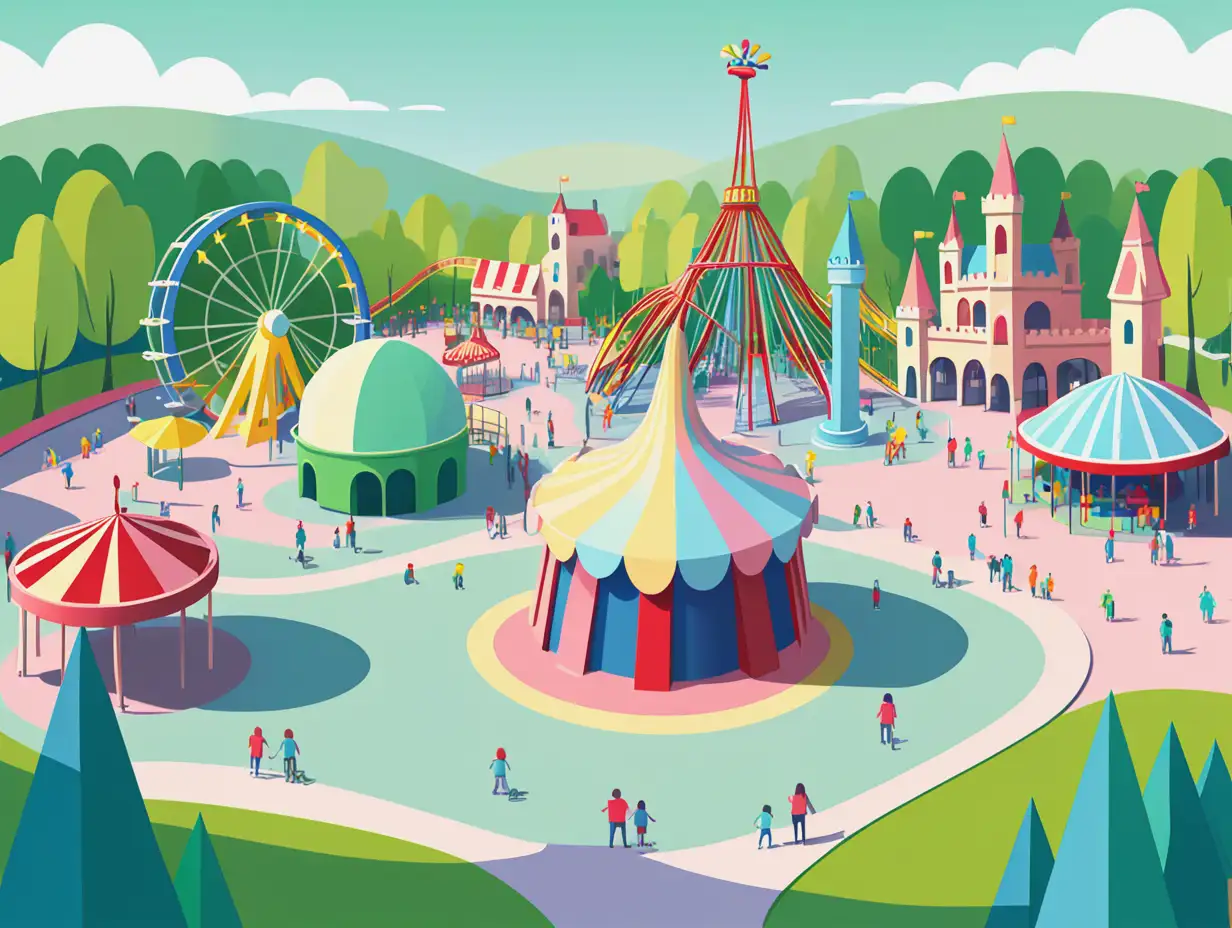 Charming-European-Theme-Park-in-Pastel-Colors