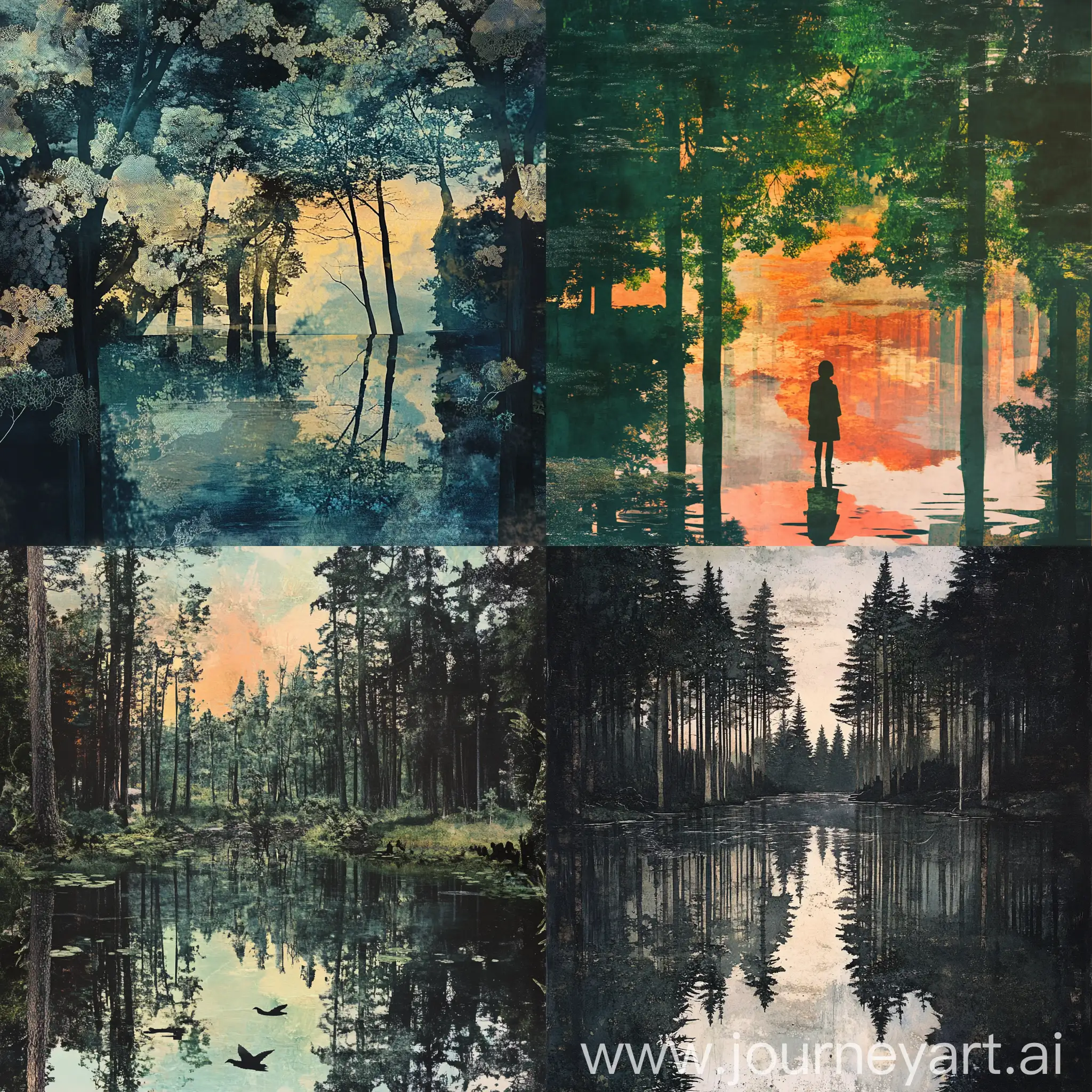 Symbolic-Anime-Collage-of-Forest-Reflections