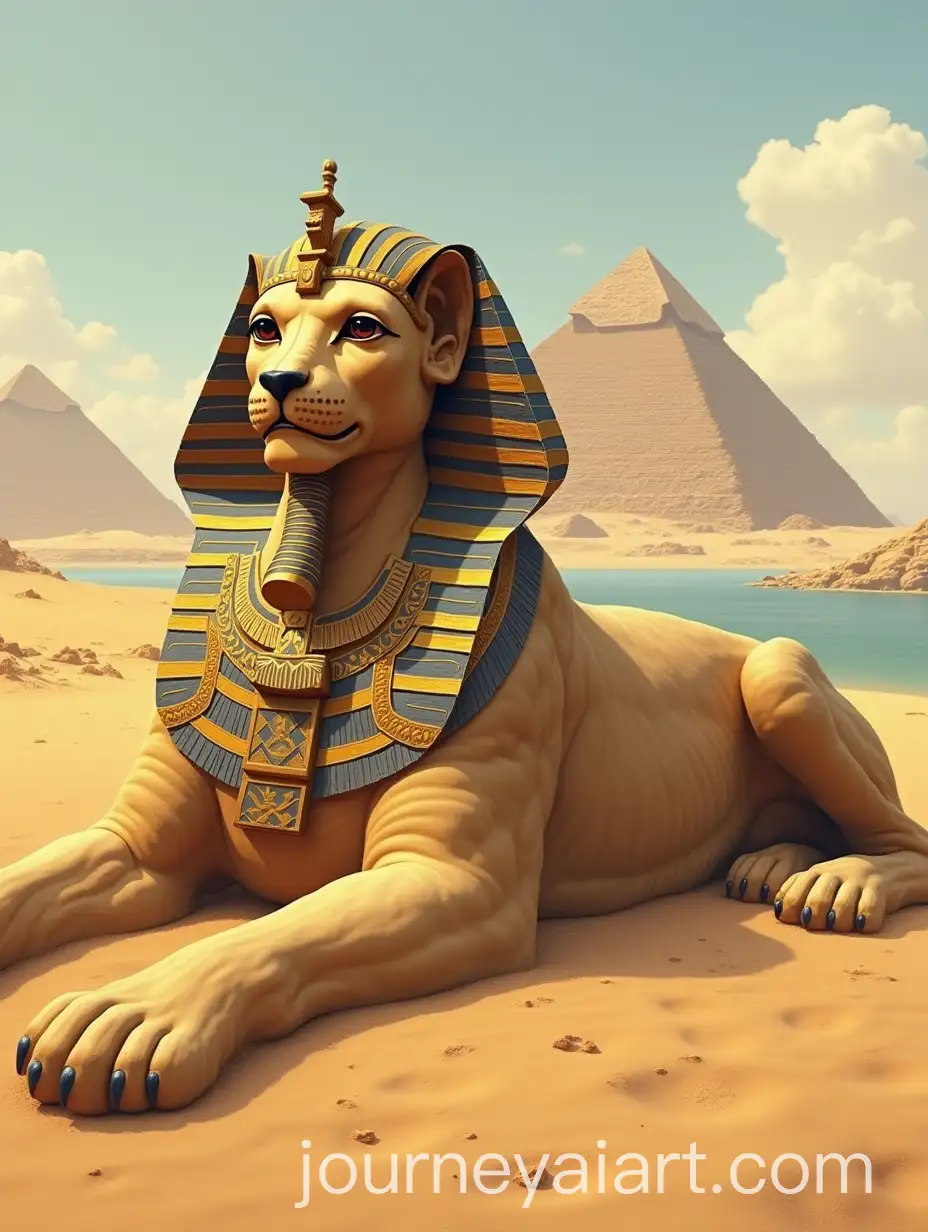 Regal-Sphinx-and-Pyramids-in-Desert-Landscape
