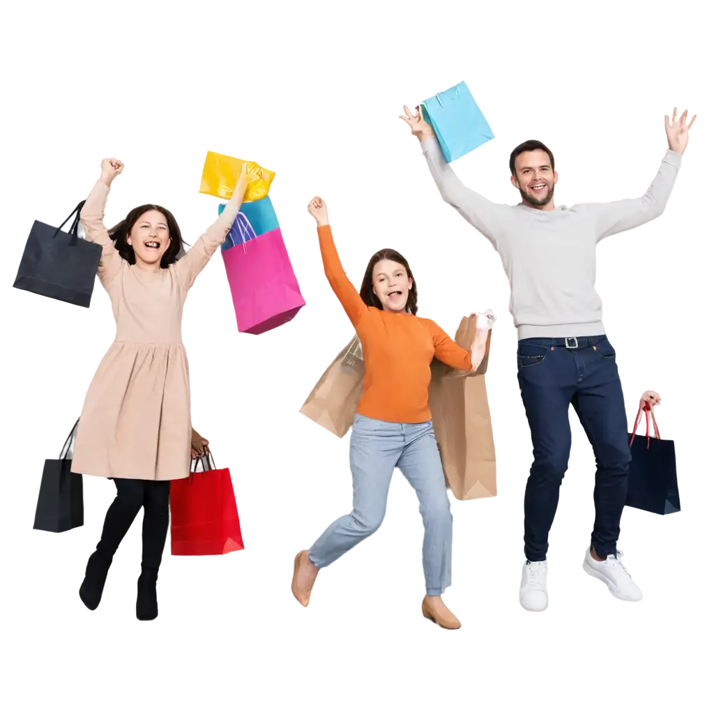 Happy-Family-Jumping-Holding-Shopping-Bags-PNG-HighQuality-Transparent-Image-for-Various-Uses