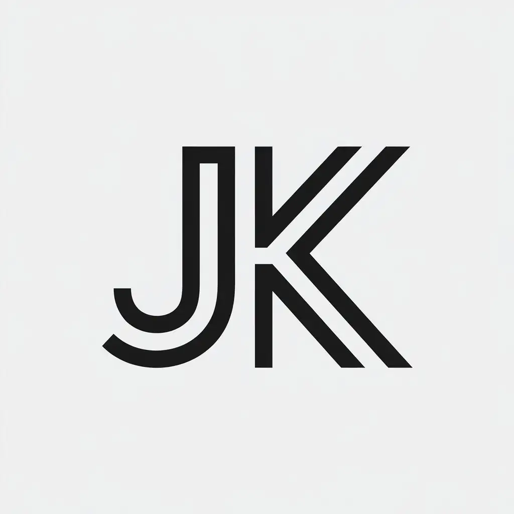 a vector logo design,with the text "JK", main symbol:JK,Minimalistic,clear background