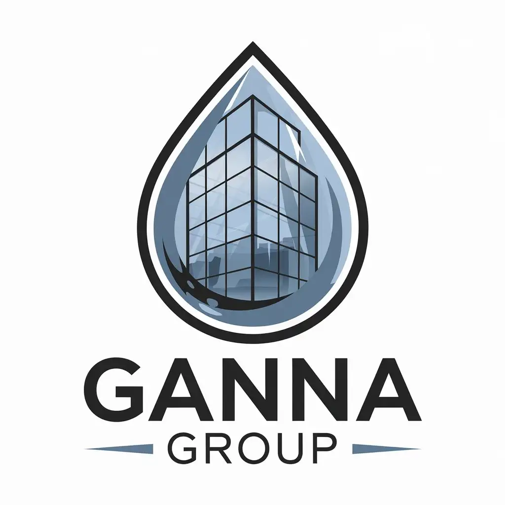 LOGO-Design-for-GANNA-Group-Water-Drop-Symbol-for-Glass-Facades