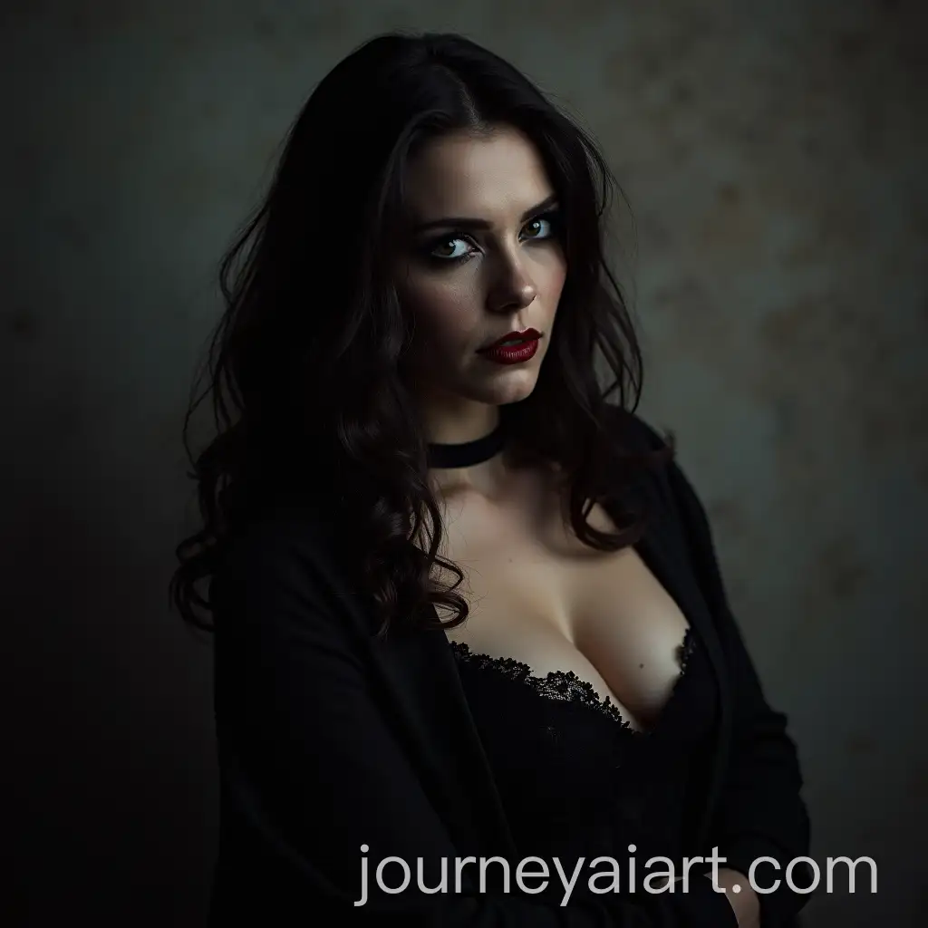 Mysterious-Vampire-Woman-in-Dark-Gothic-Setting