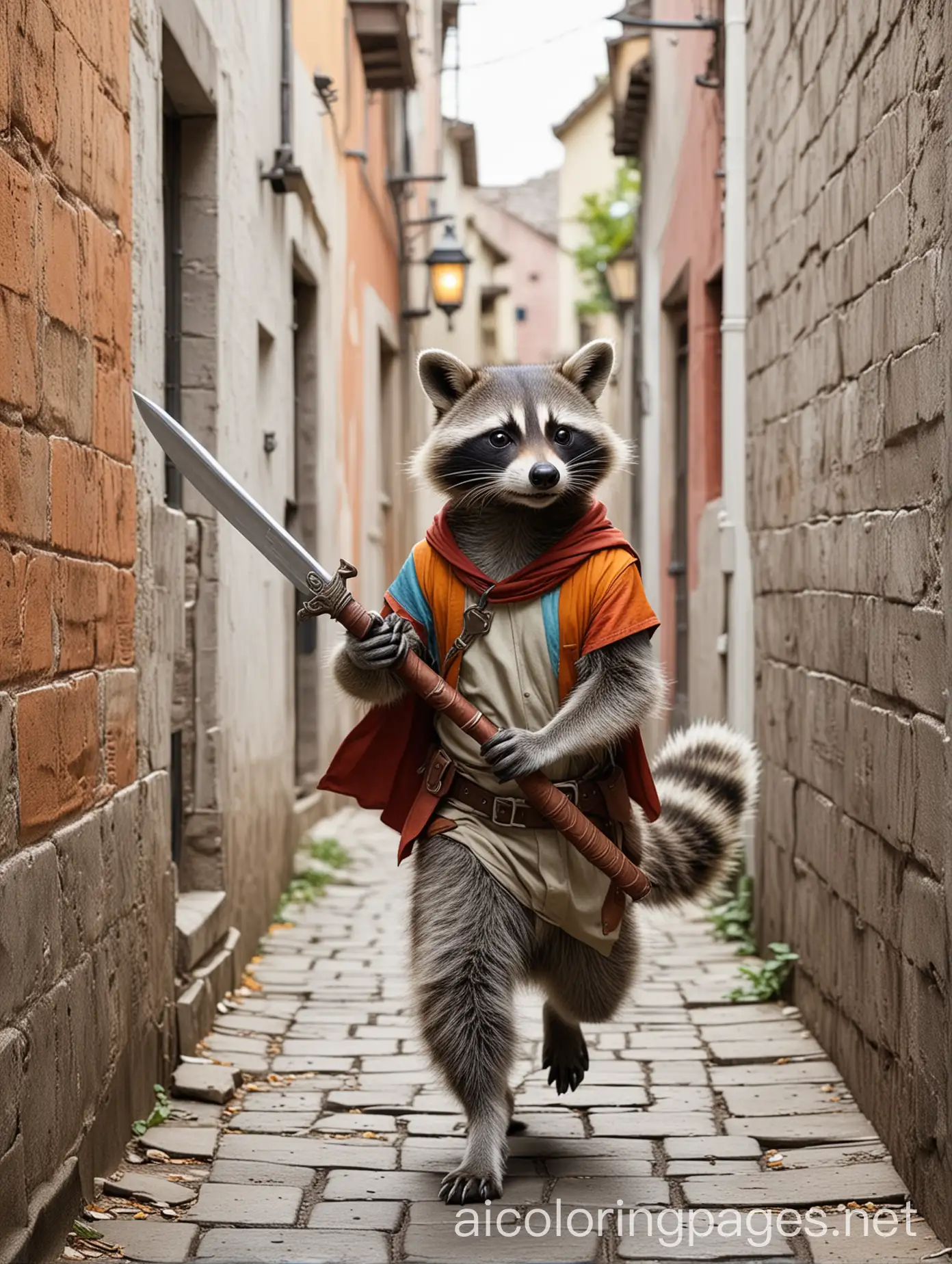 Fantasy-Raccoon-Adventuring-in-a-Colorful-Alleyway