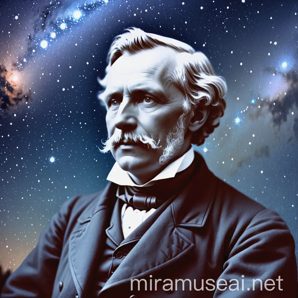 Astronomer Heinrich Wilhelm Olbers Gazing at a Starry Sky