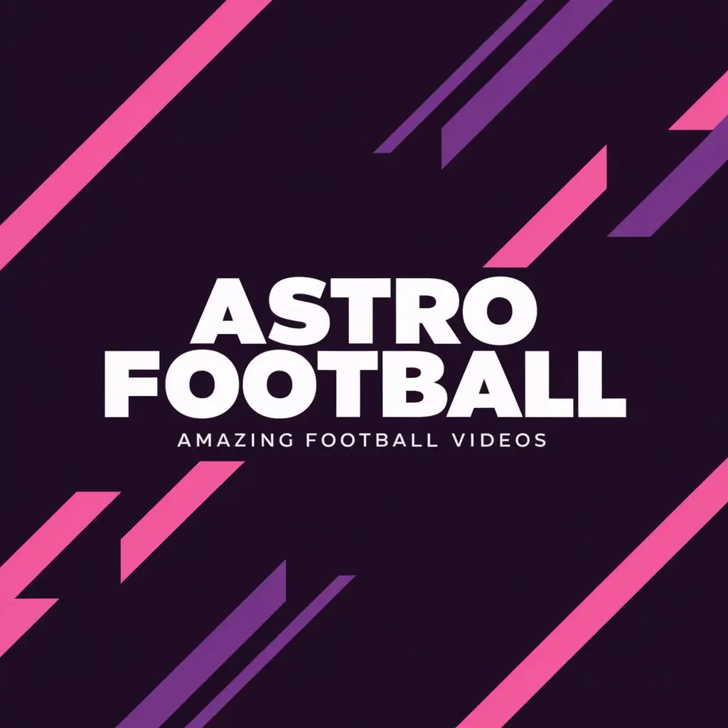 LOGO Design For Astro Football Sleek Banner with Purple and Pink Diagonal Lines