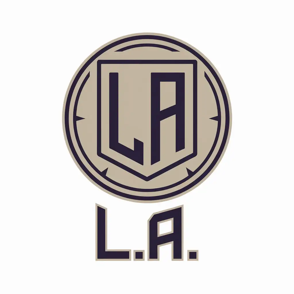 a vector logo design,with the text " "L.A."", main symbol:Monogram: Letters on a shield,Moderate,clear background