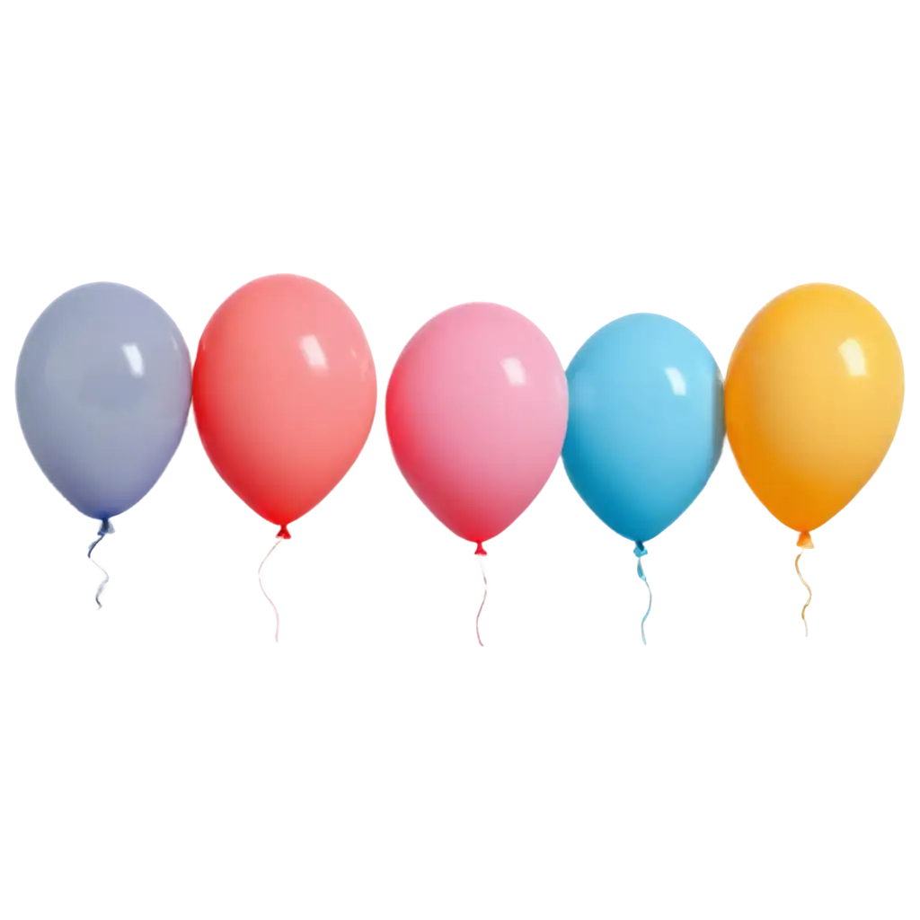 some translucent cartoon balloons, bright colors and floating