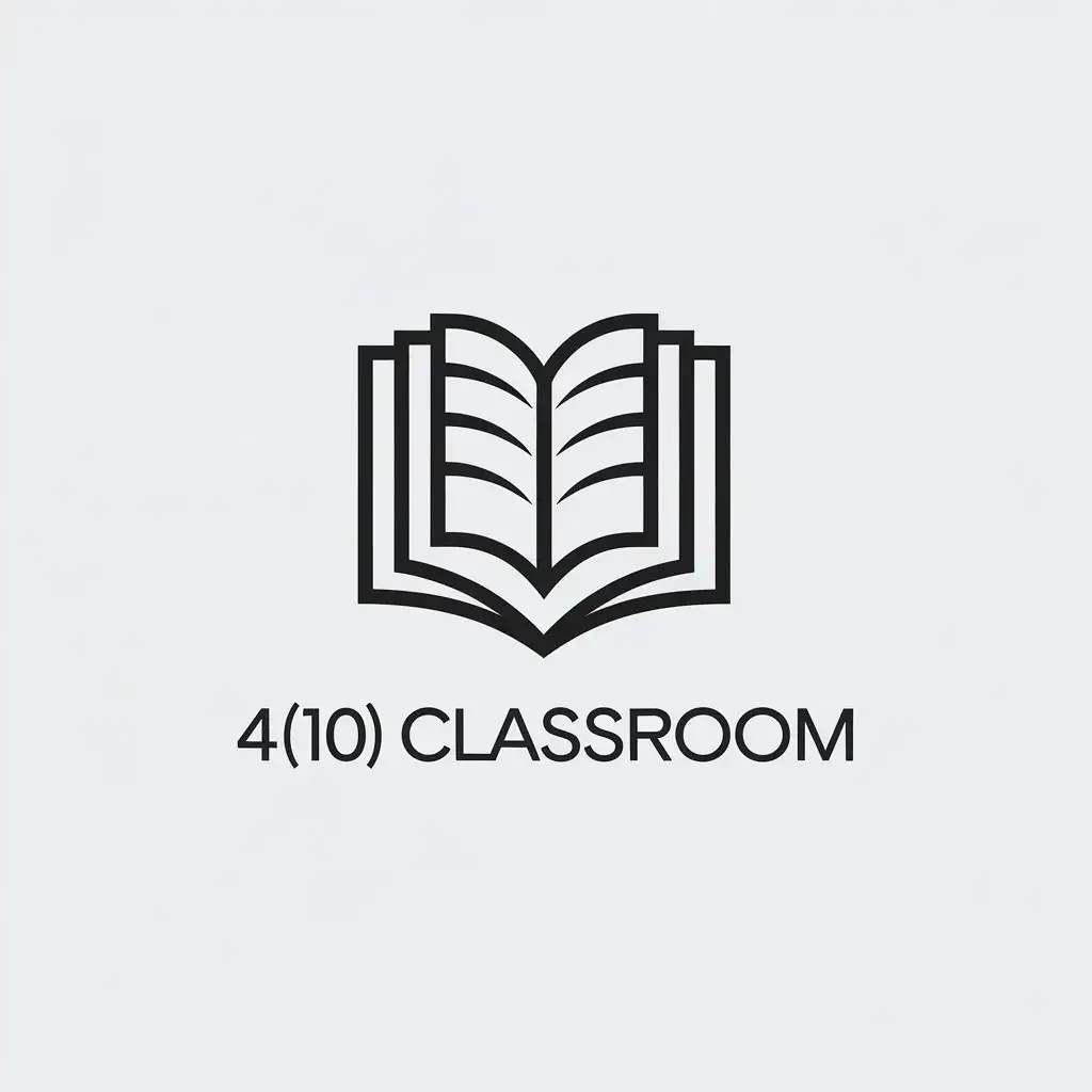 LOGO-Design-For-410-Classroom-Minimalistic-Book-Symbol-for-Education-Industry