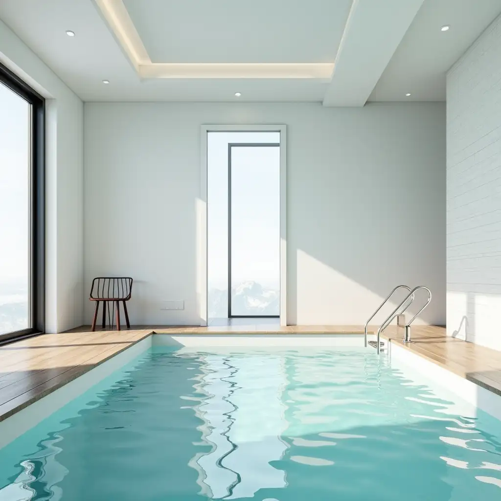 Modern-Interior-Design-with-Pool-and-BlackFramed-Windows