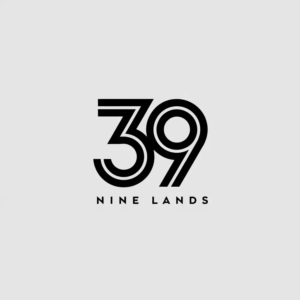 a vector logo design,with the text "nine lands", main symbol:39,Minimalistic,be used in Construction industry,clear background