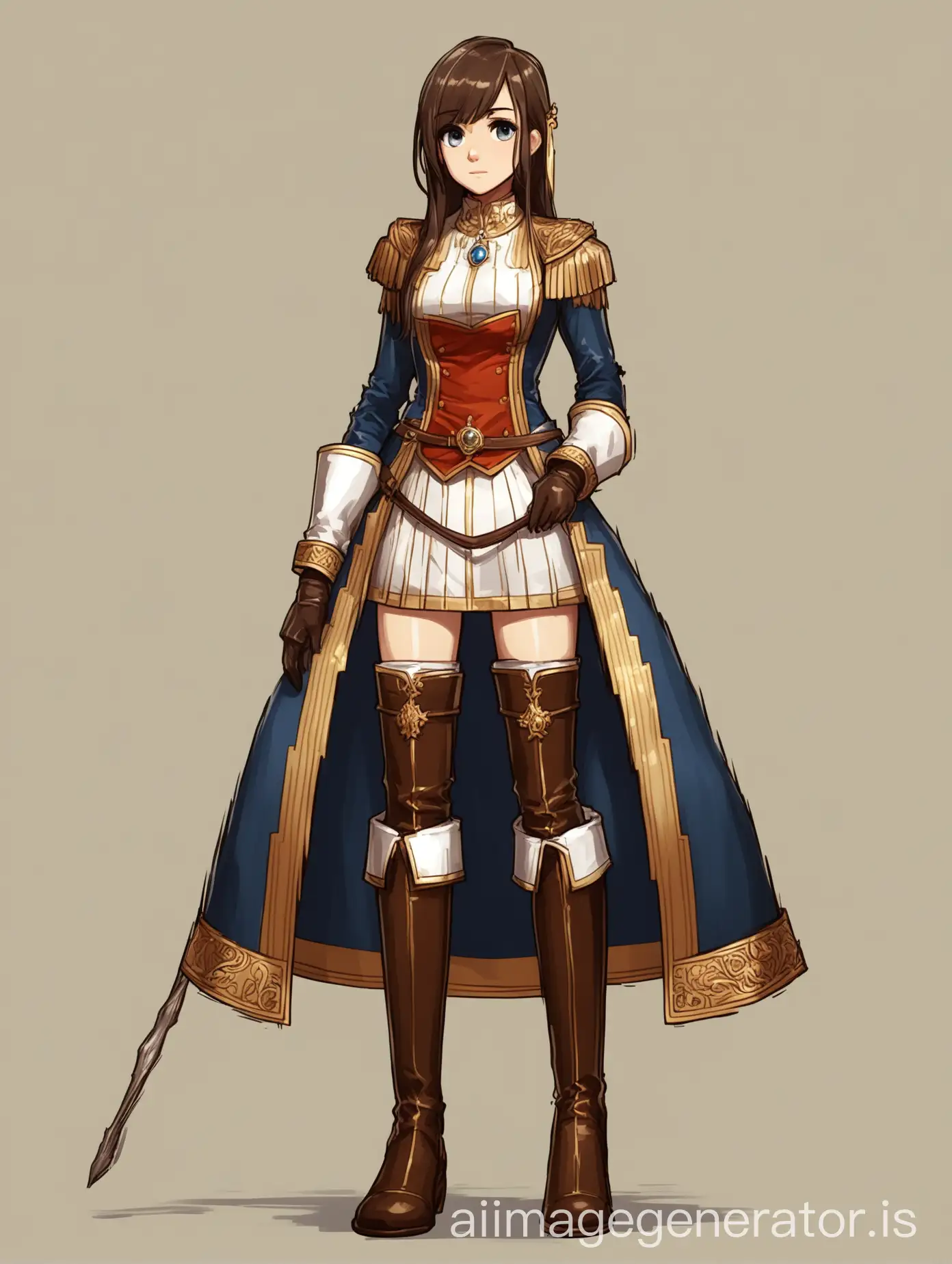 2D, long boots, girl, noble