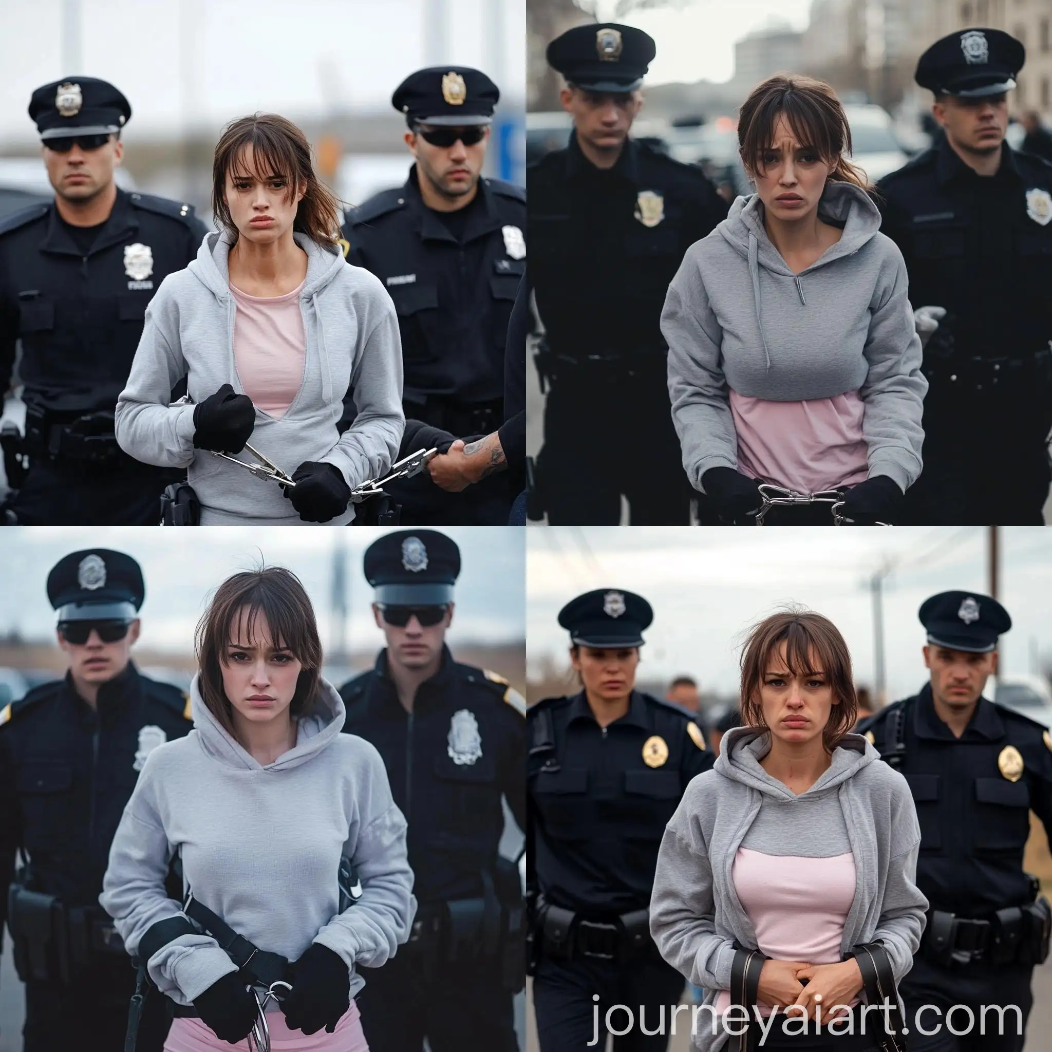 Woman-Detained-by-Police-Officers-in-Romania