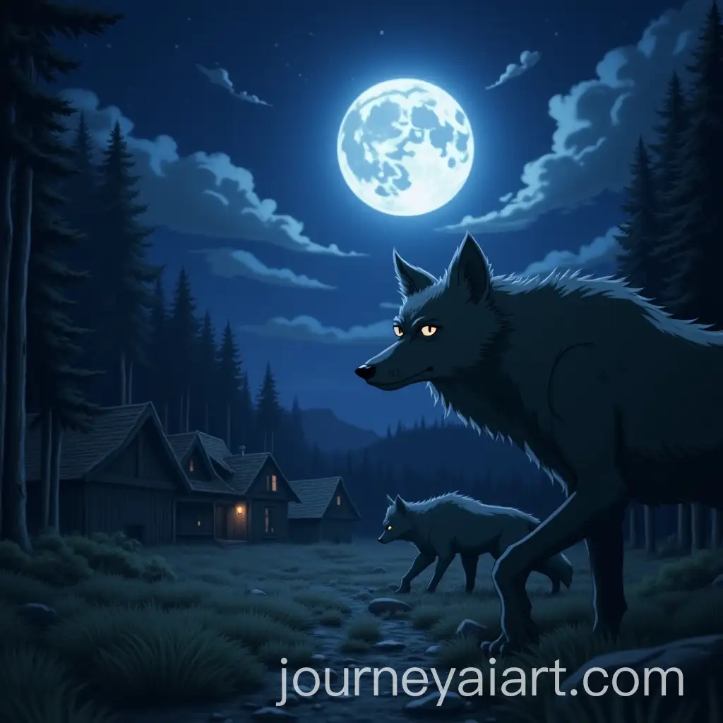 Dramatic-Anime-Scene-of-Village-Under-Wolf-Attack-in-Moonlight