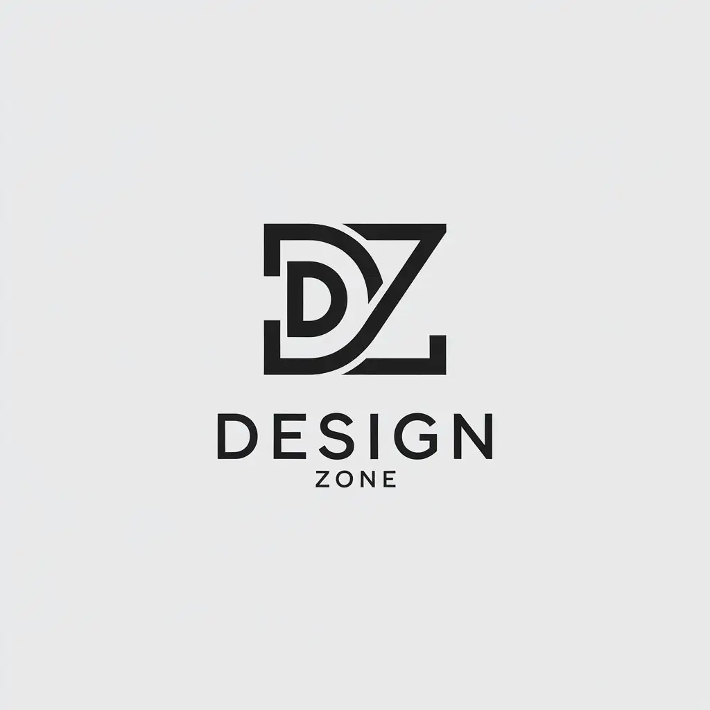 LOGO Design for Design Zone Minimalistic Vector with Architectural Font and Clear Background