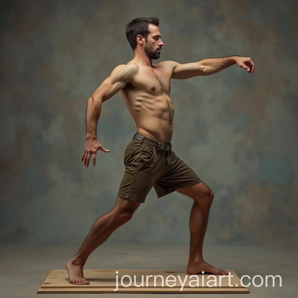 Man-Preparing-to-Strike-with-Plank-in-Action