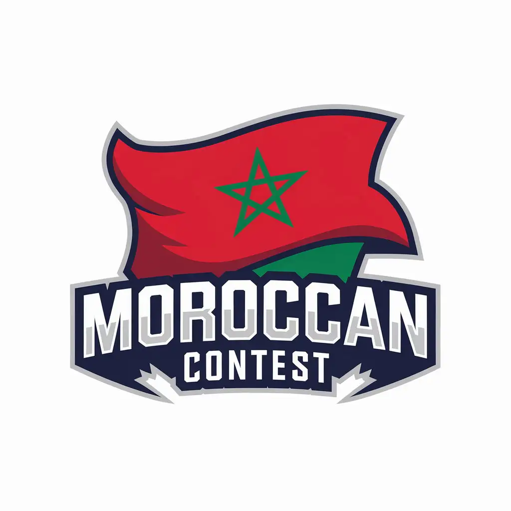 a vector logo design,with the text "Moroccan contest", main symbol:Morocco,Moderate,be used in Sports Fitness industry,clear background