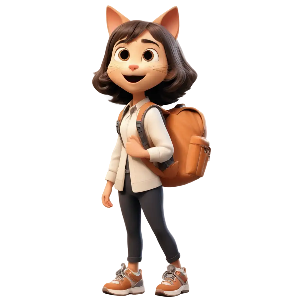 Cute-Cat-Girl-PNG-Image-in-Pixar-Style-with-Stylish-Backpack-HighQuality-Design