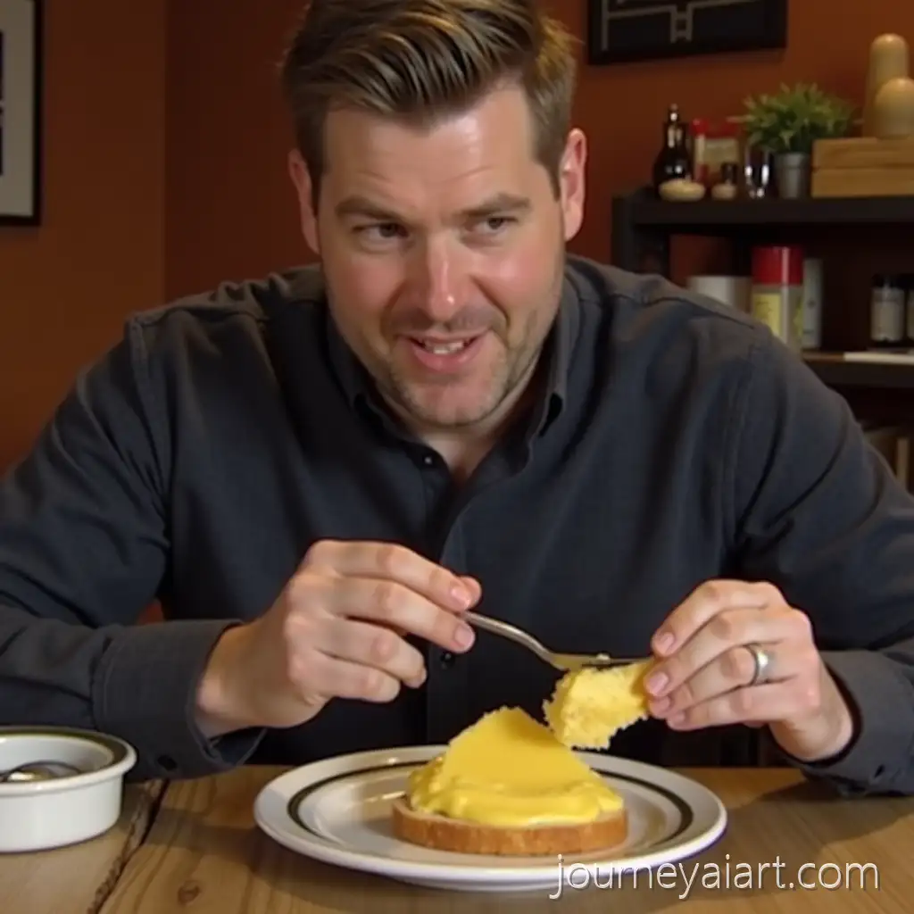 Man-Named-Paul-Enjoying-Raclette-Cheese-Meal