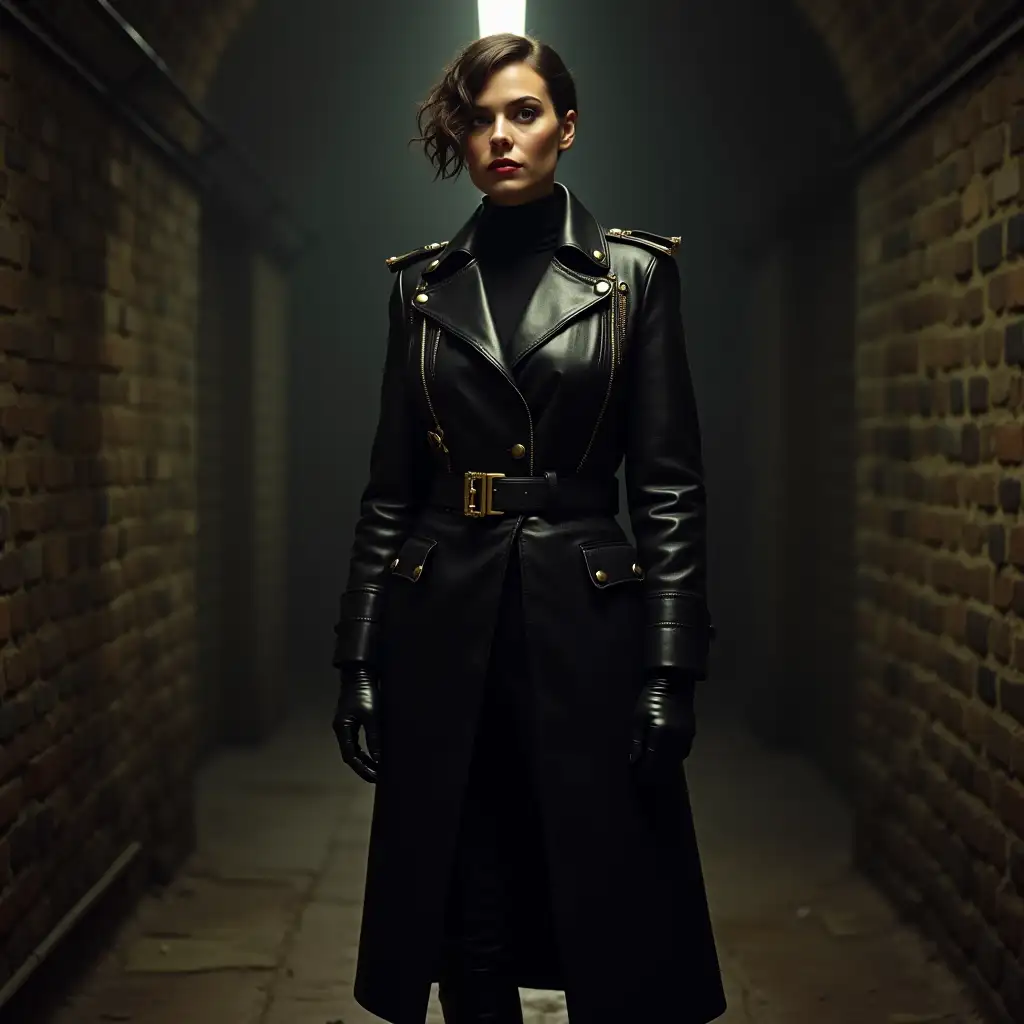 Stern-Dora-Baird-in-Black-Leather-Military-Uniform-and-Boots