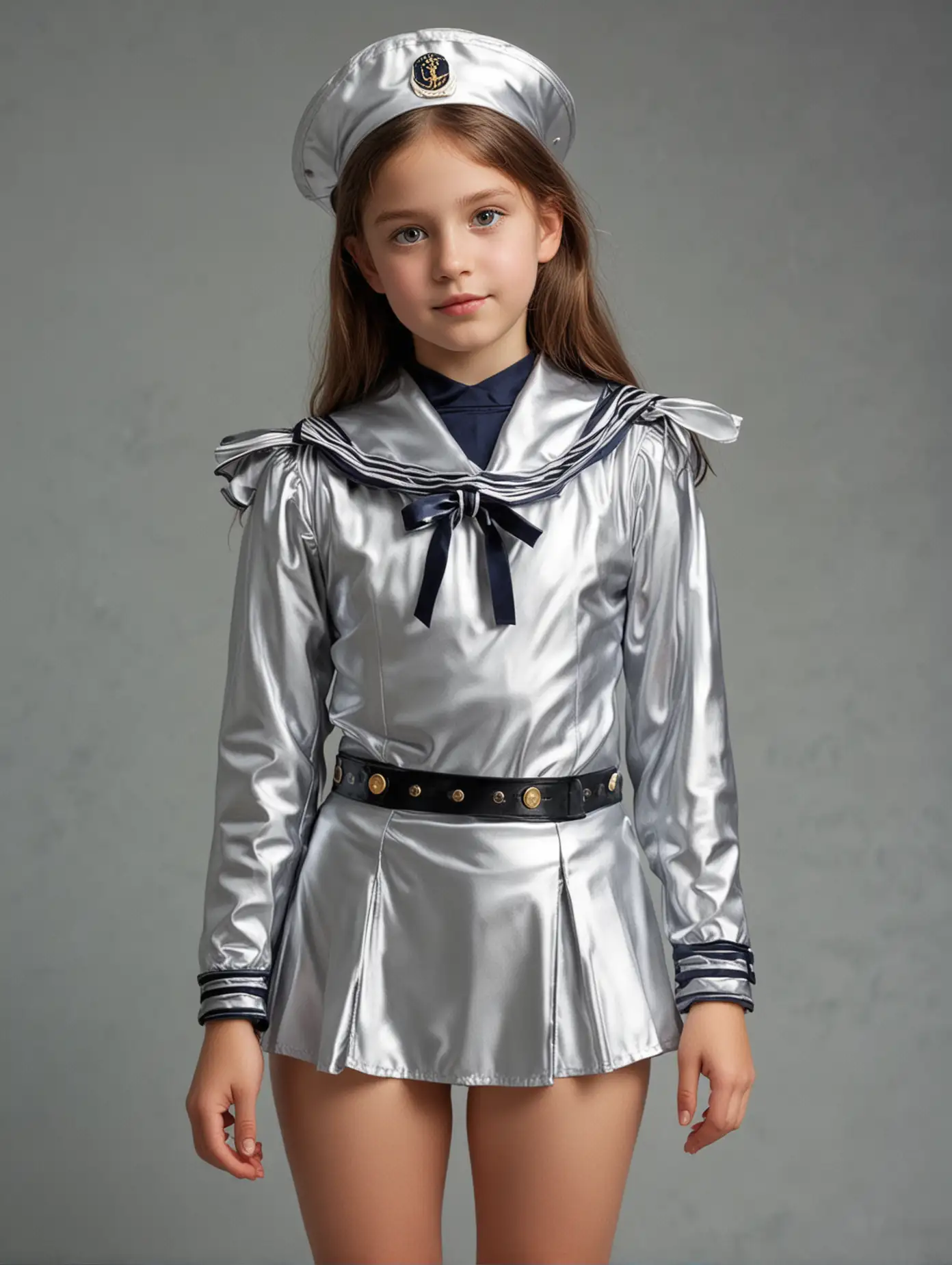 Girl-in-a-Silver-Sailor-Suit-Poses-by-the-Seaside