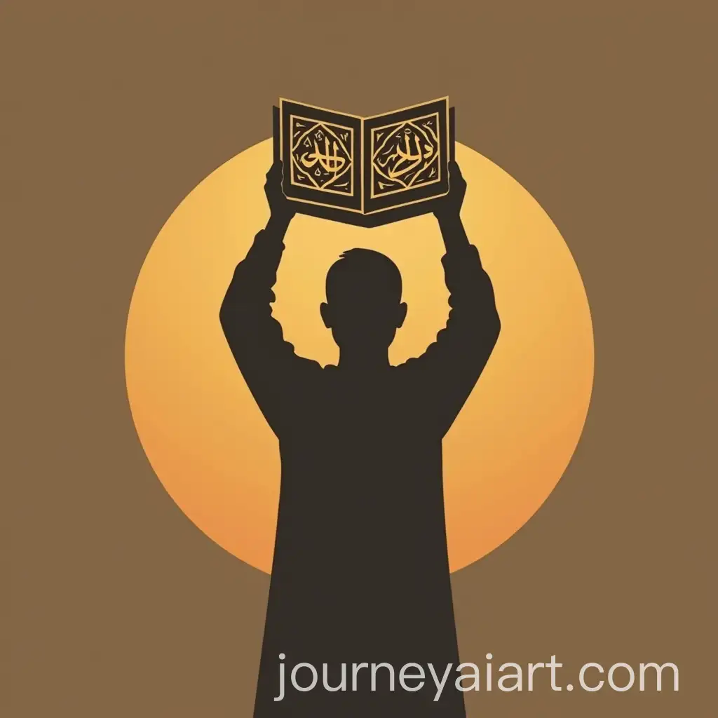Silhouette-of-a-Person-Raising-the-Quran-with-Promotor-Iman-Islam-Text