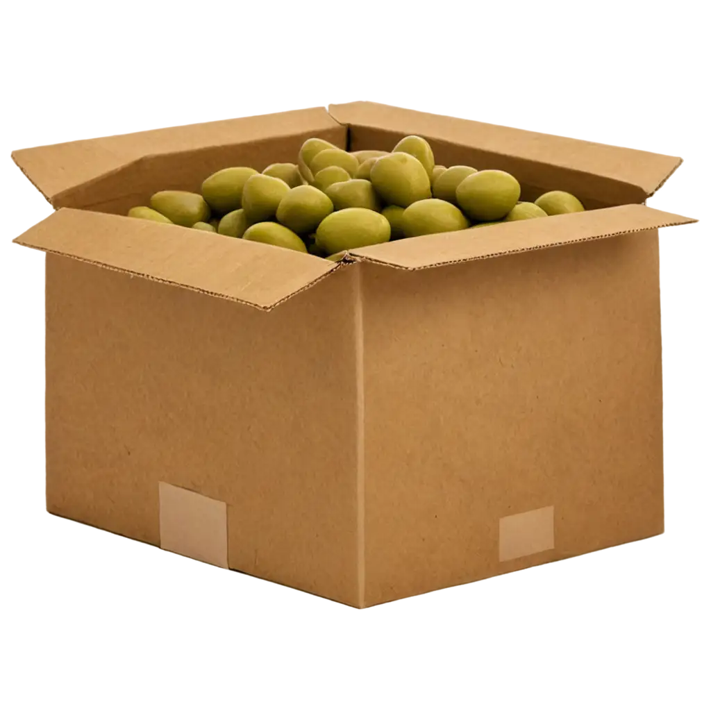 HighQuality-PNG-Image-of-a-Cardboard-Box-Containing-Olives-Detailed-AI-Art-Creation