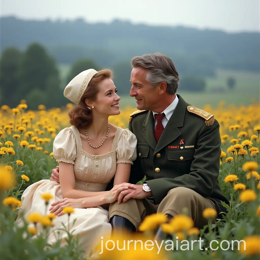 Julie-Andrews-and-Christopher-Plummer-as-Maria-and-Captain-von-Trapp-in-a-FlowerFilled-Austrian-Field