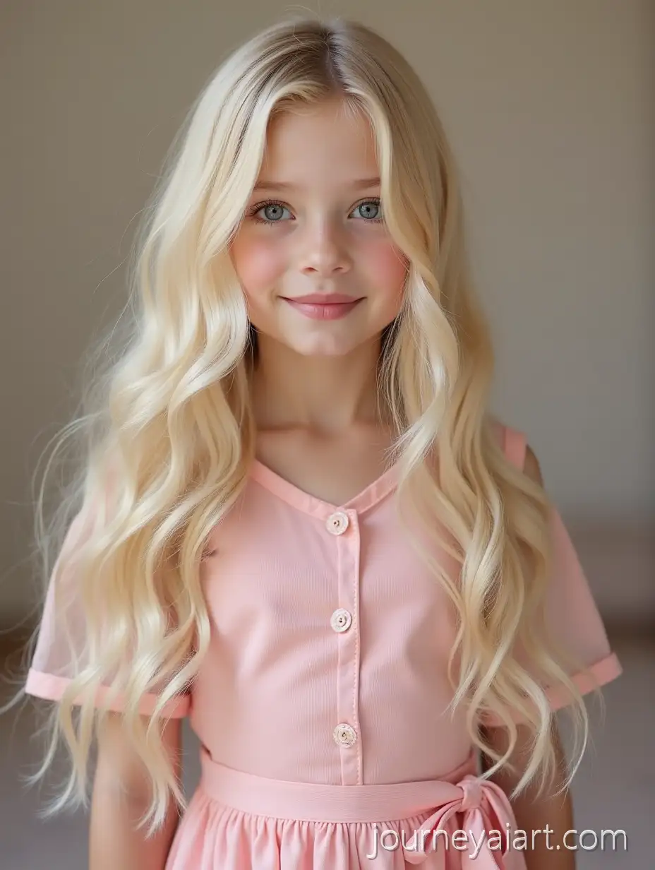 Blonde-Girl-in-a-Pink-Dress-with-LongBlonde-girl-in-dress-Hair-and-White-Skin