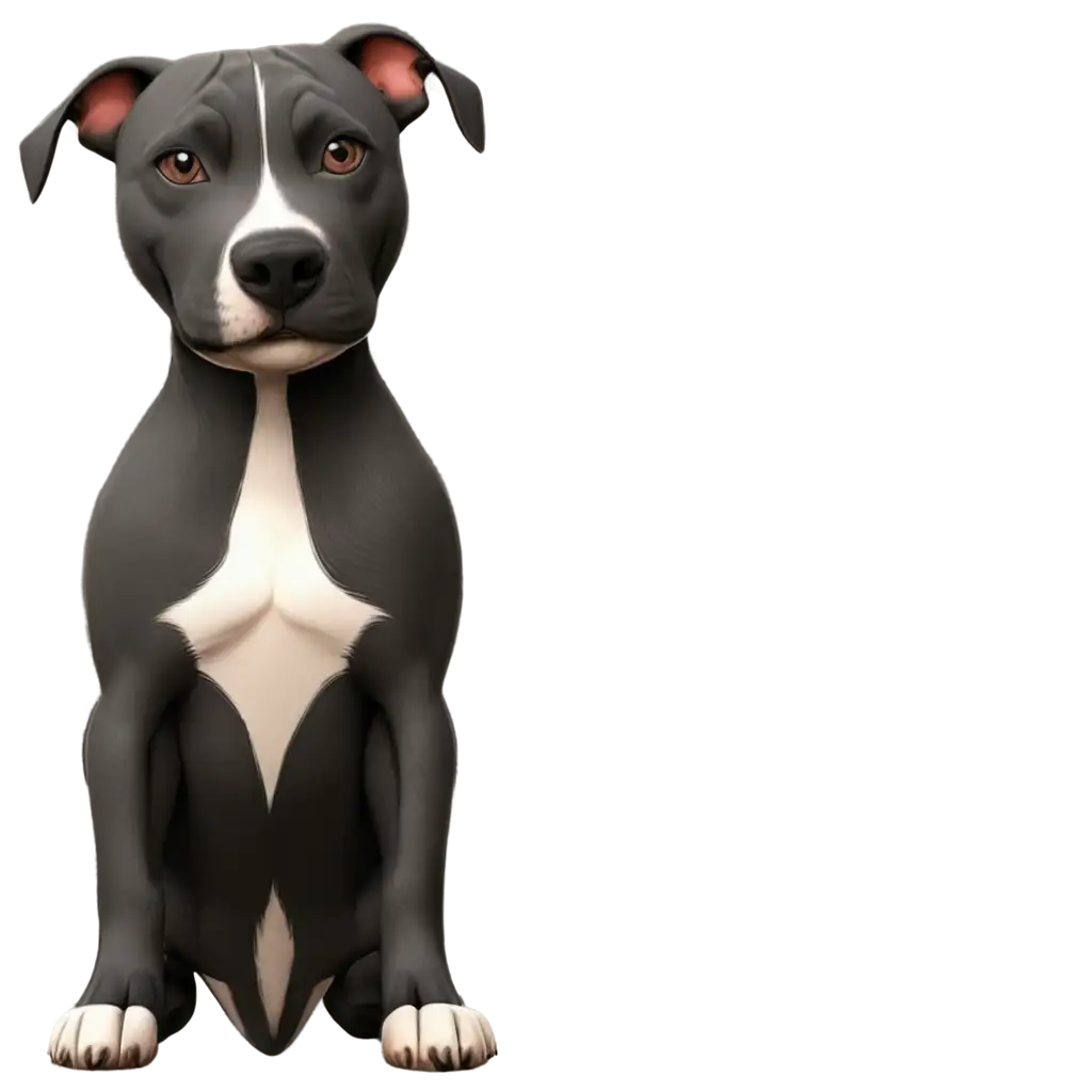Cute-Animated-Black-American-Staffordshire-Terrier-PNG-HighQuality-Image-for-Digital-and-Print-Use