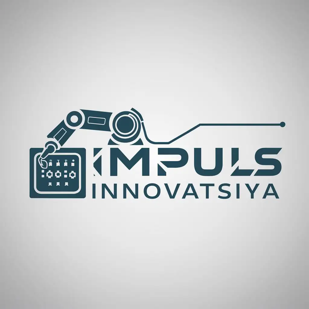 a logo design,with the text "IMPULS INNOVATSIYA", main symbol:of automation and dispatching of industrial equipment and systems,Moderate,be used in Technology industry,clear background