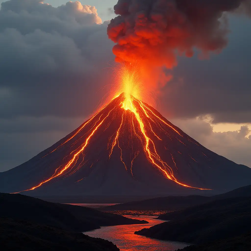 image of realistic looking volcano