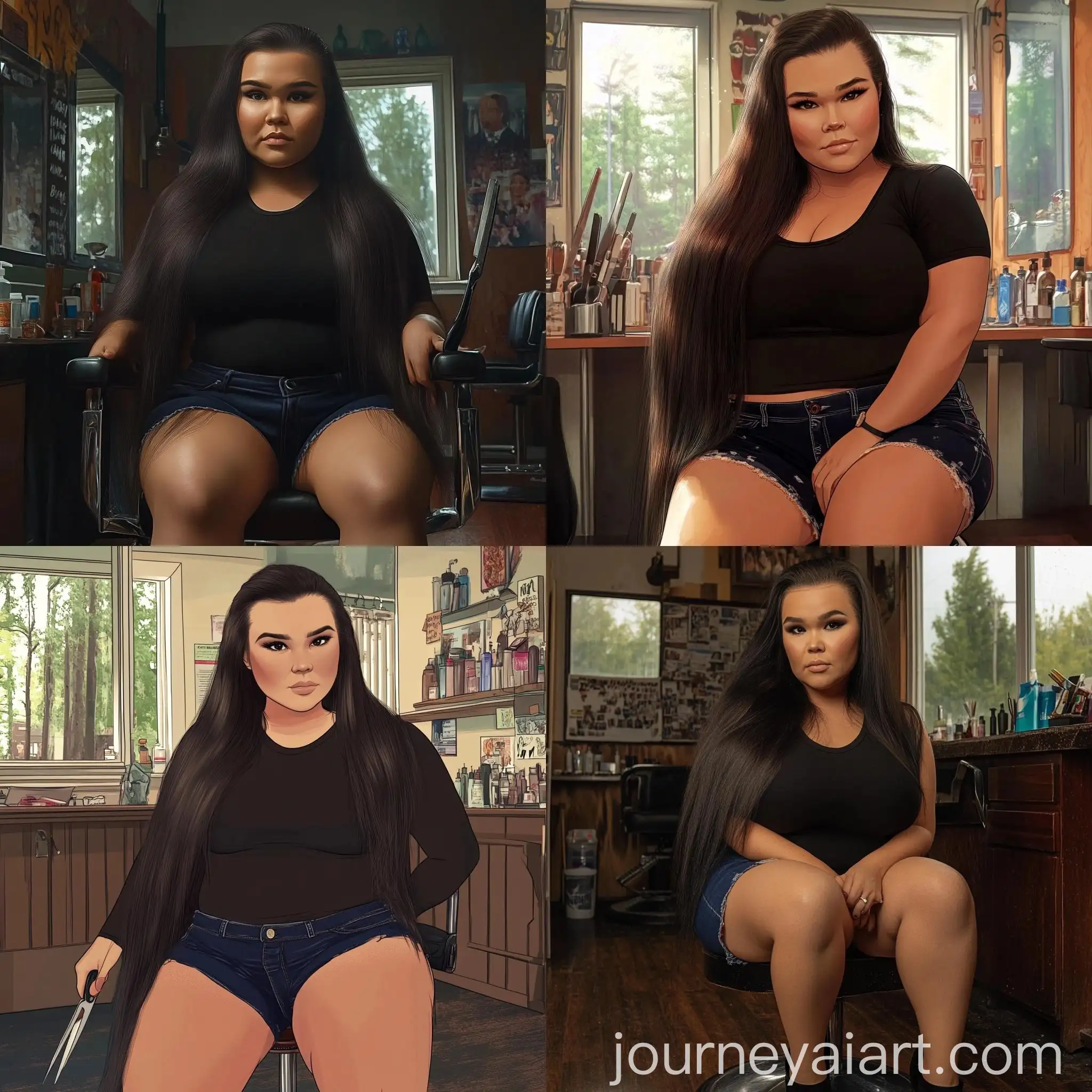 Woman-with-Longest-Thickest-Straight-Hair-at-Barbershop